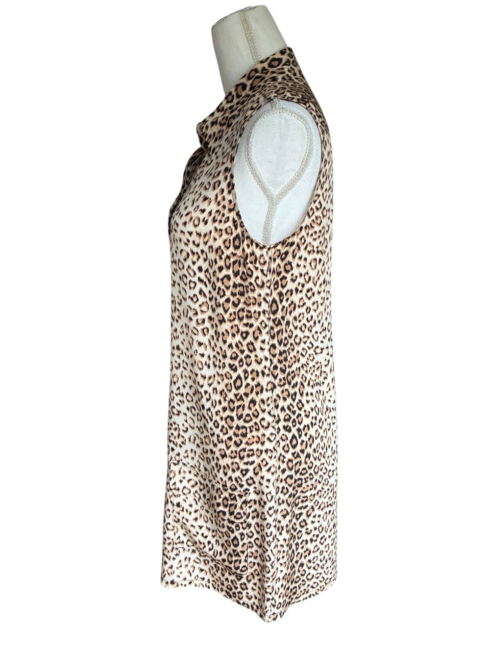Equipment Femme Lucinda Silk Leopard Print Safari Shift Mini Dress M - Picture 5 of 9